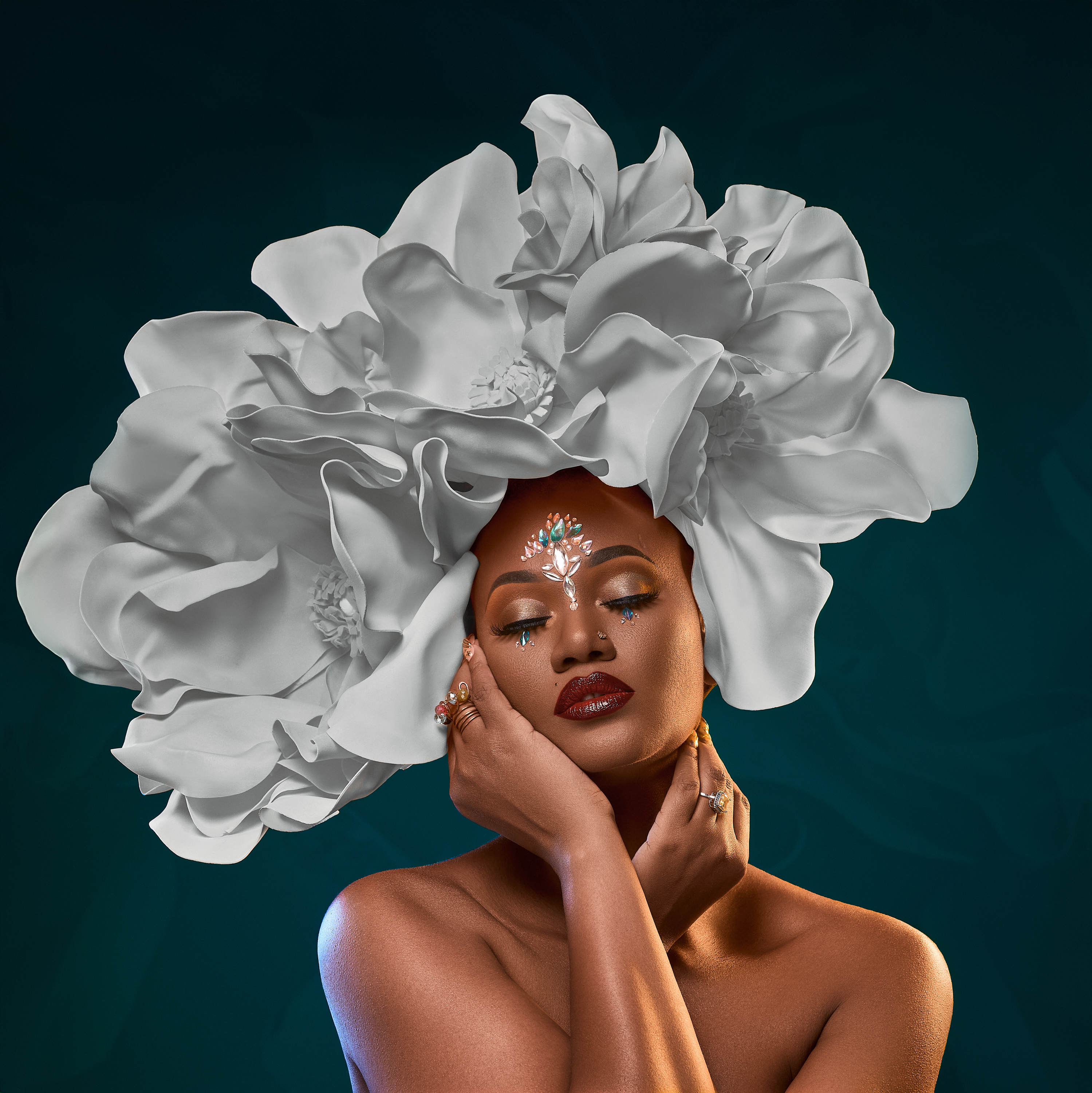 Featured Instagram post from Clark Studios showing THE BLOOMED QUEEN editorial